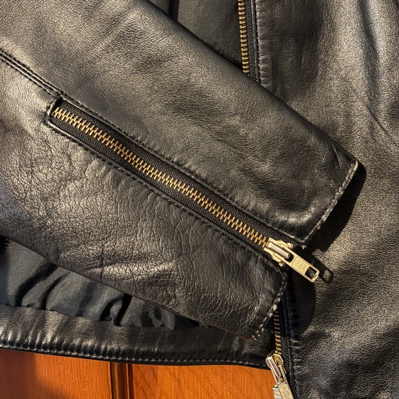 Vintage Black Leather Jacket - women’s large - Picture 5 of 6